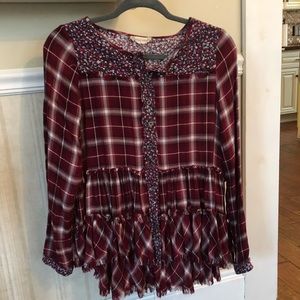 Plaid and floral print top from Altr’d state NWT